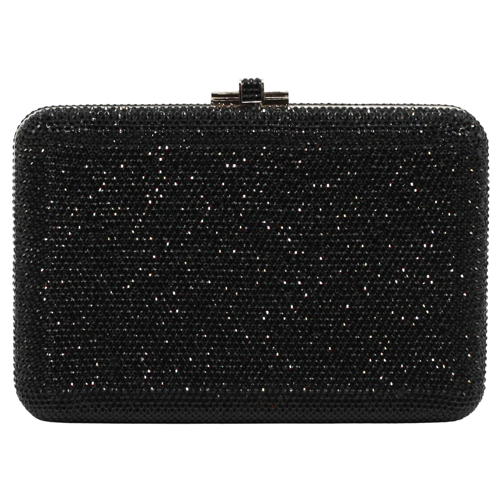 Judith Lieber Black Minaudiere Evening Bag For Sale