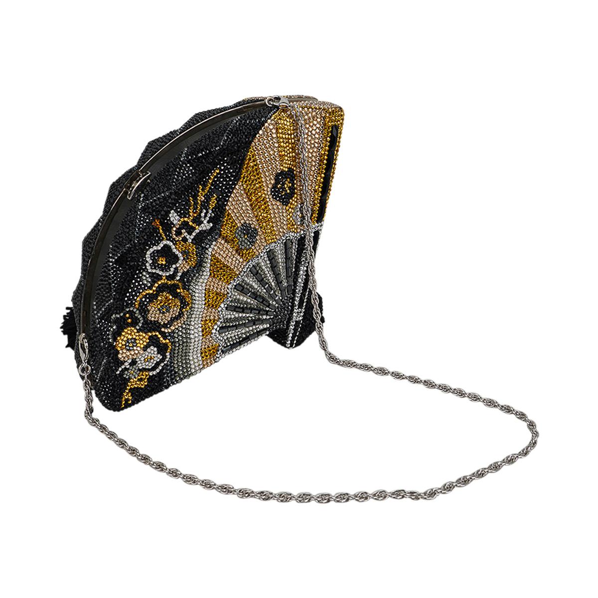 Judith Lieber Fan Swarovski Crystal Minaudiere Clutch Bag Collectors Edition 1