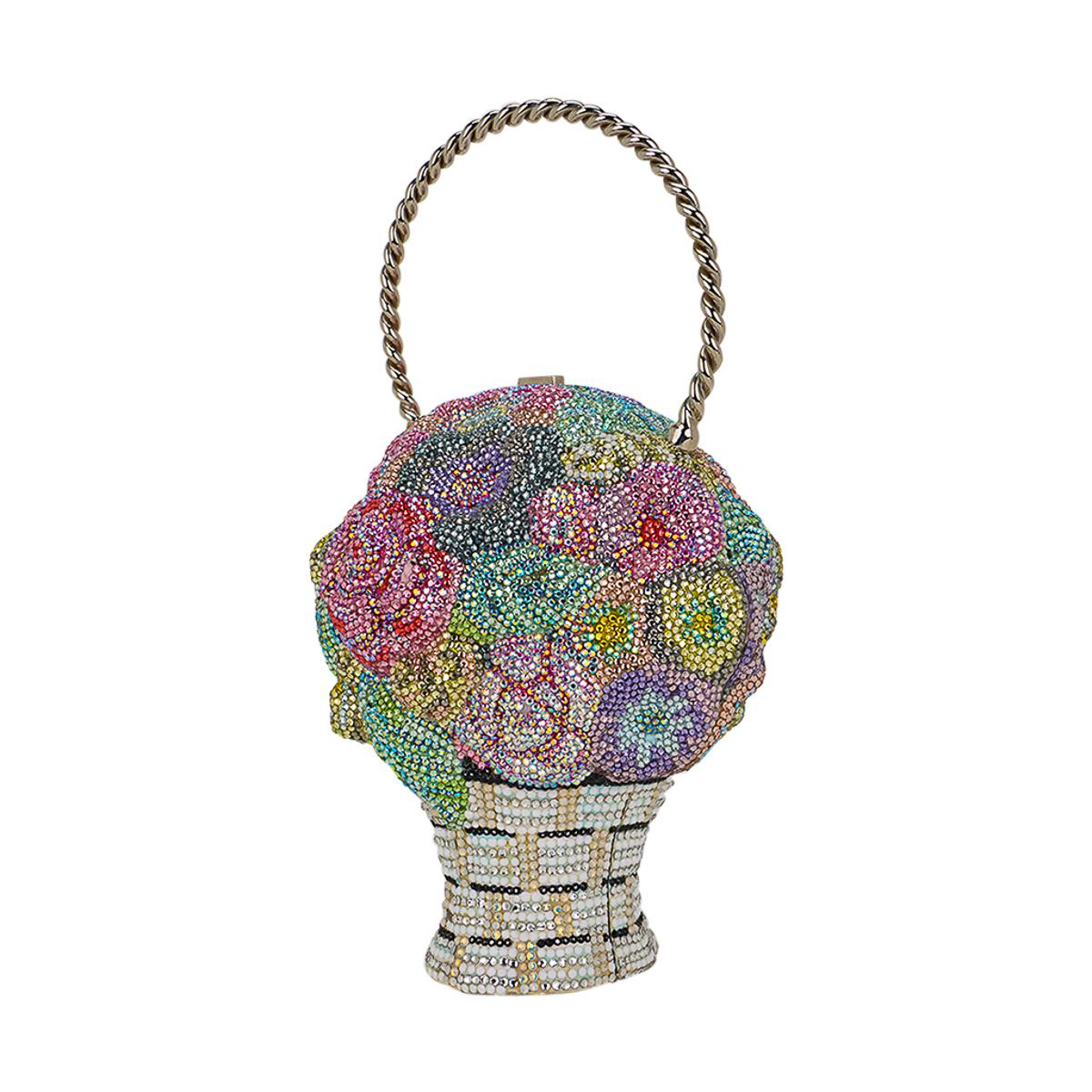 Women's Judith Lieber Flower Bouquet Basket Crystal Minaudiere Bag