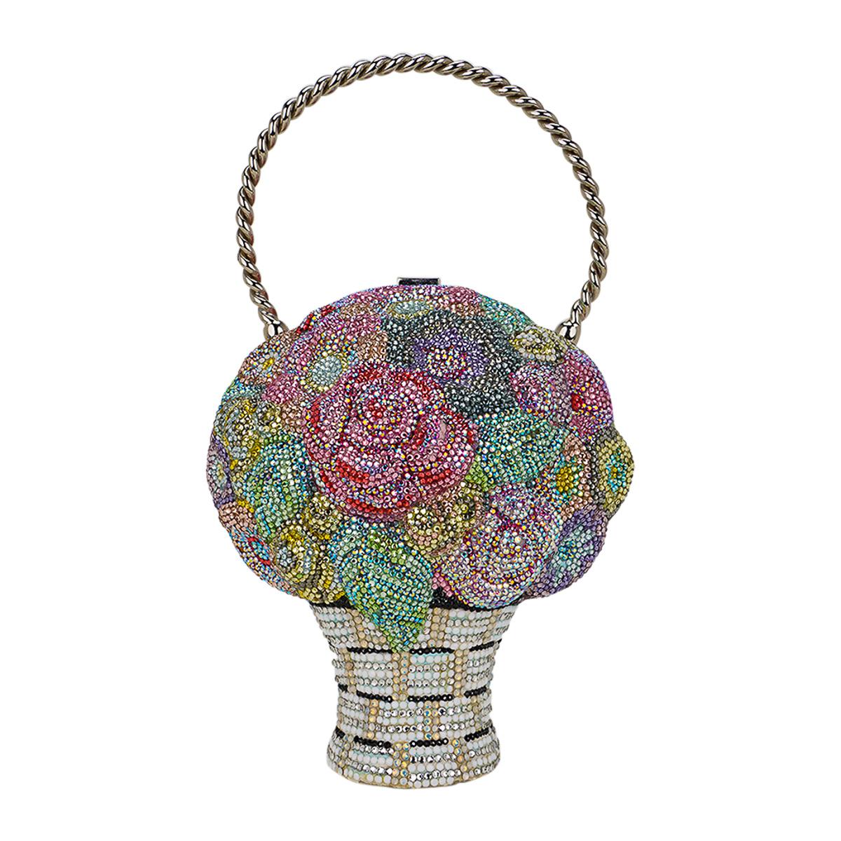 Judith Lieber Flower Bouquet Basket Crystal Minaudiere Bag 1