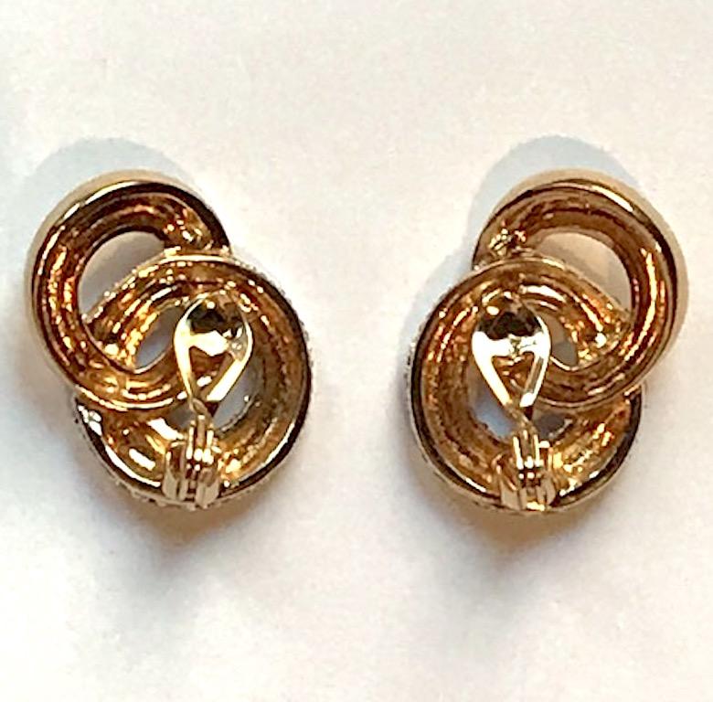 Judith Lieber Gold & Rhinestone Link Earrings 6