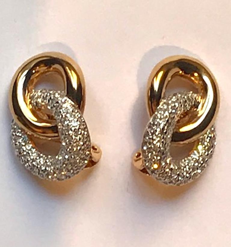 Judith Lieber Gold & Rhinestone Link Earrings 7