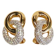 Retro Judith Lieber Gold & Rhinestone Link Earrings