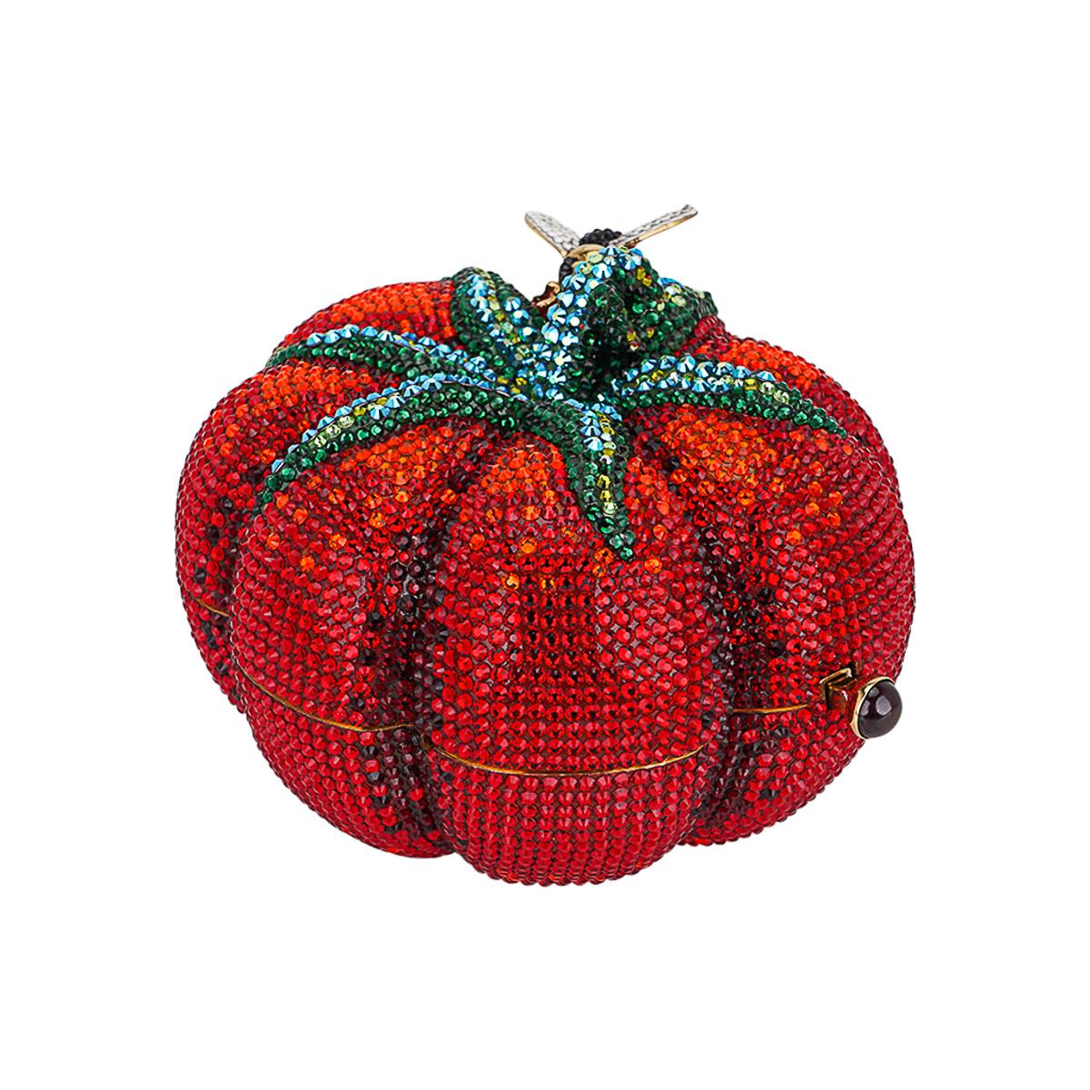 Judith Lieber Tomato Heirloom Minaudiere Limited Edition Bag In New Condition In Miami, FL