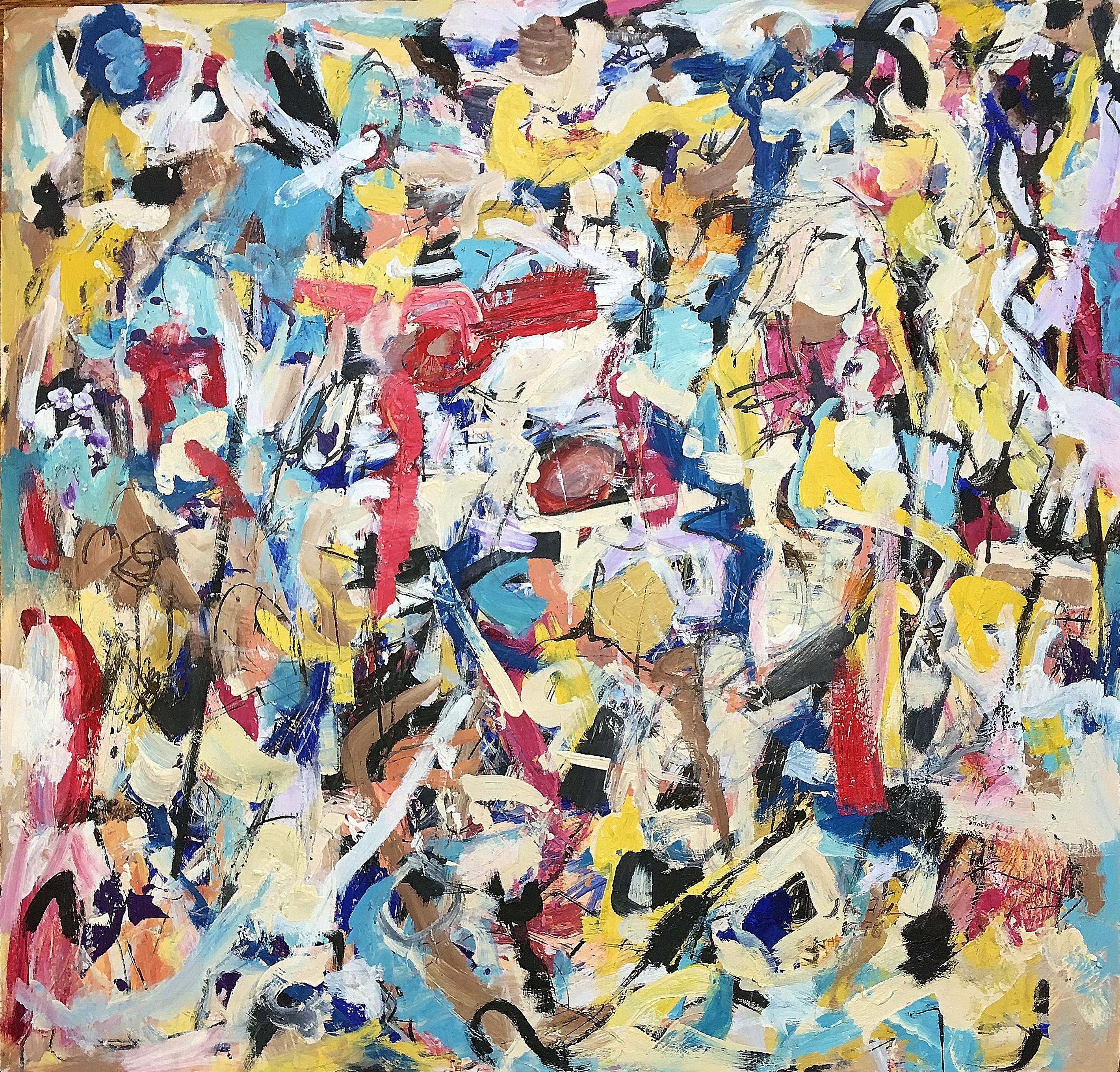 Judith Lindbloom Abstract Painting - Locksteps