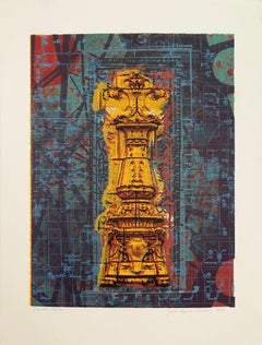 Judith Lipnik Perlow Säule Serie VII 2003 Signierte Serigraphie in Farben auf Papier