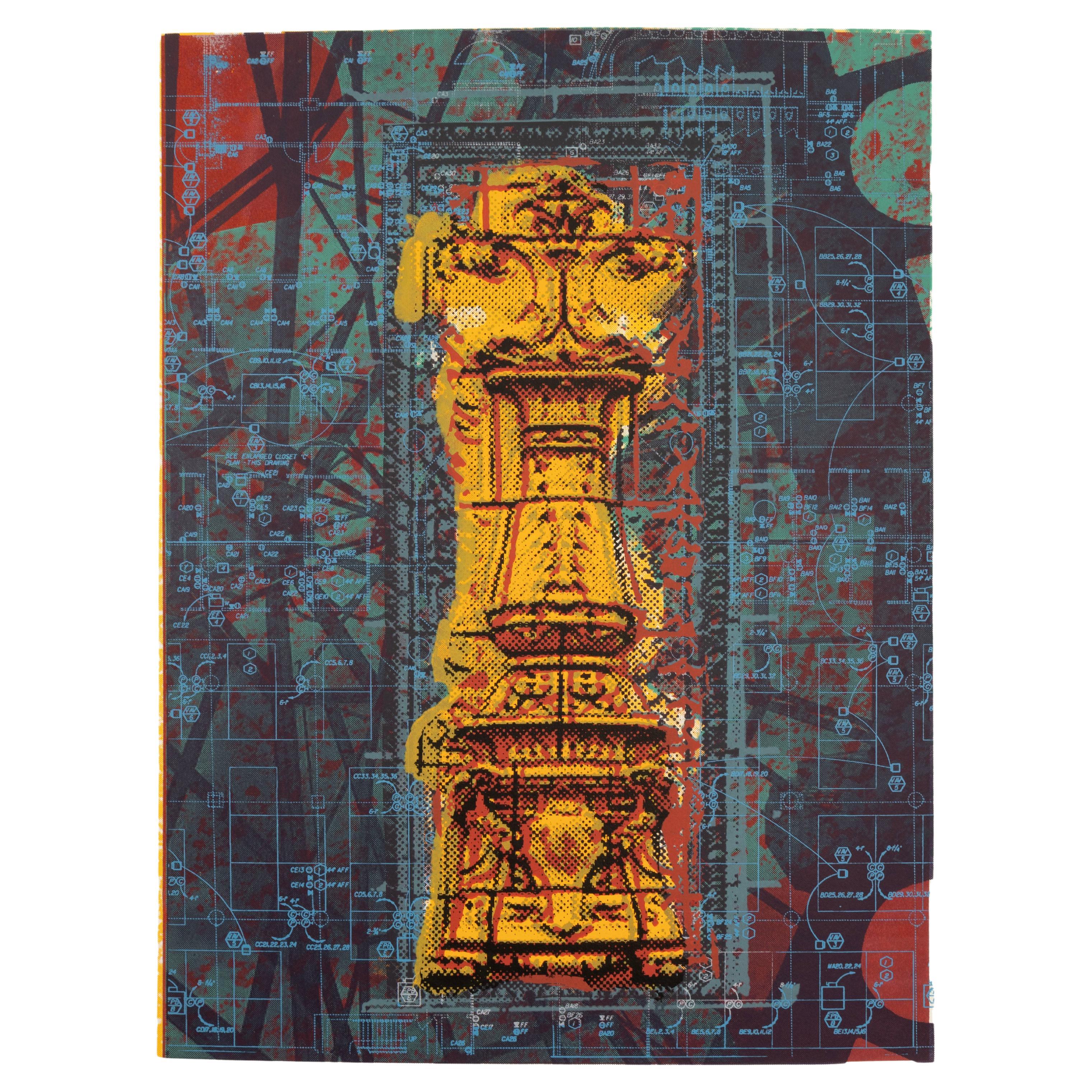 Judith Lipnik Perlow Column Series VII 2003 Signed Serigraph in Colors on Paper For Sale