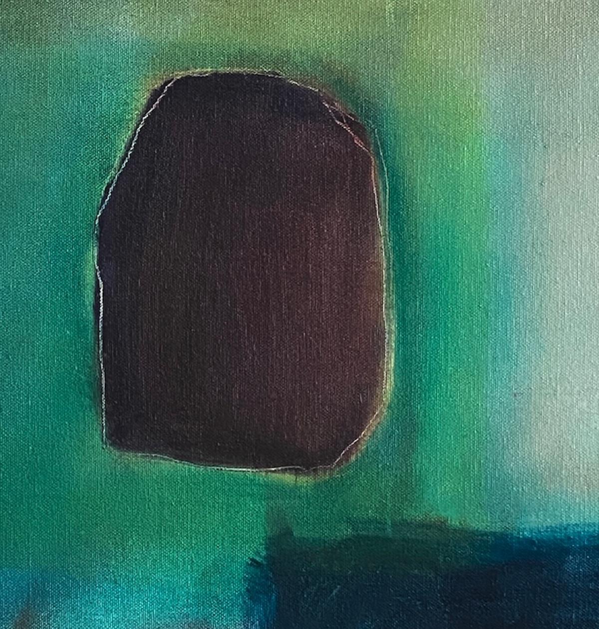 Judith North, Trovare lo spazio #11, Arte astratta, Arte verde, blu e marrone in vendita 4