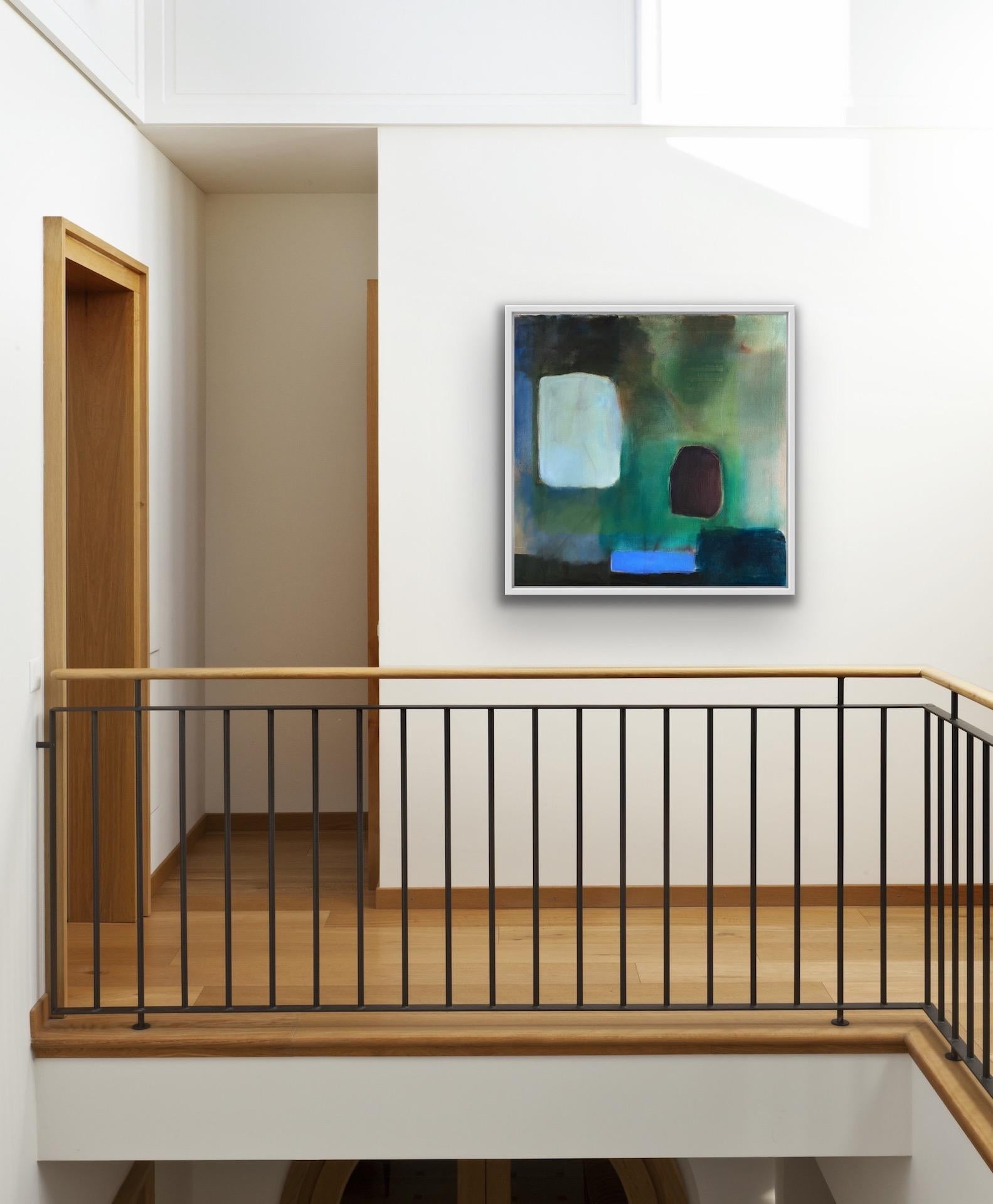 Judith North, Trovare lo spazio #11, Arte astratta, Arte verde, blu e marrone in vendita 6