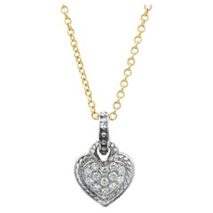Judith Ripka Collar Colgante en forma de corazón con diamantes de 0,60 quilates en oro blanco