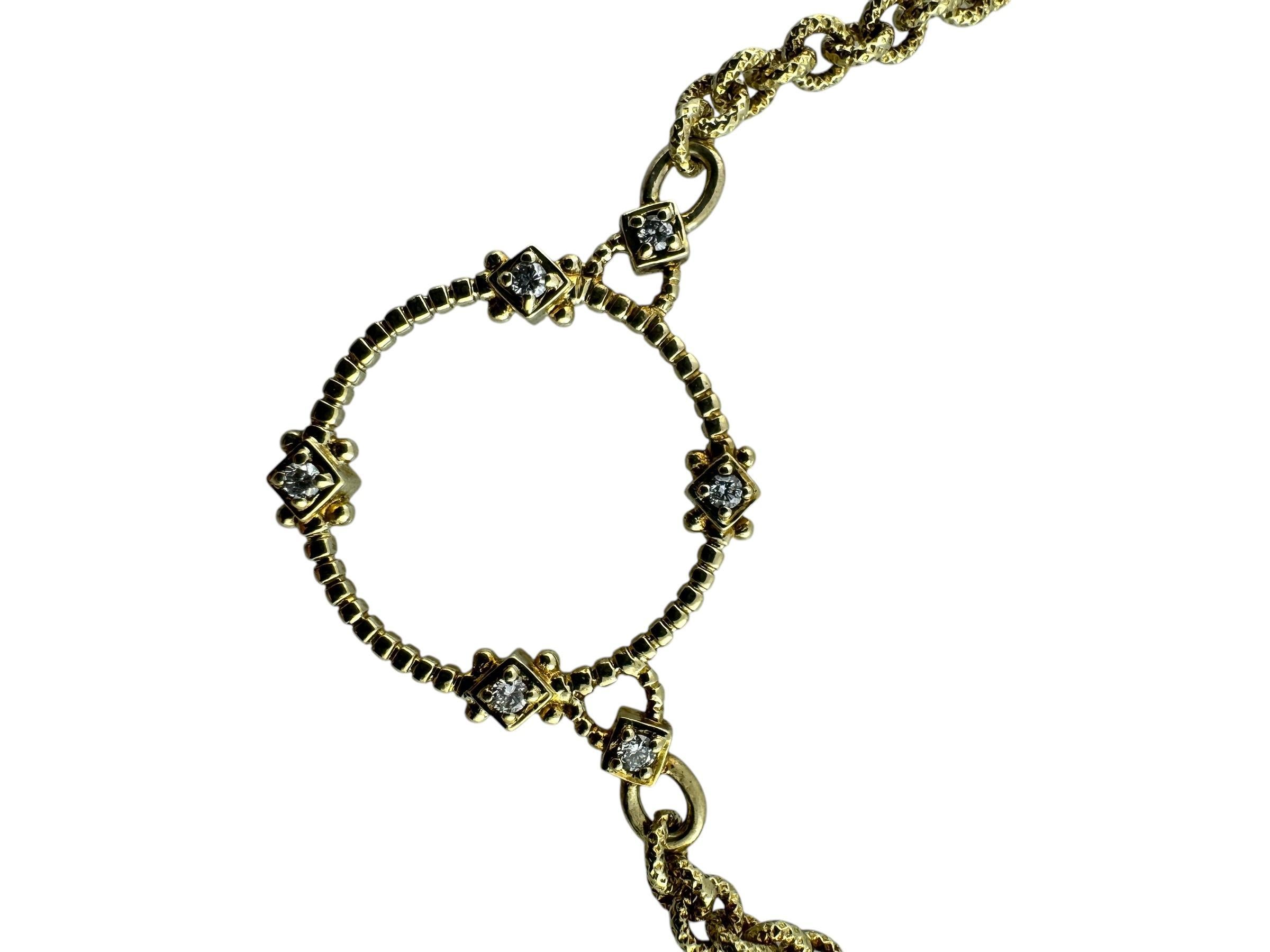 Judith Ripka Collier pendentif CZ en or jaune 14 carats à cercles ouverts n° 19729 en vente 5