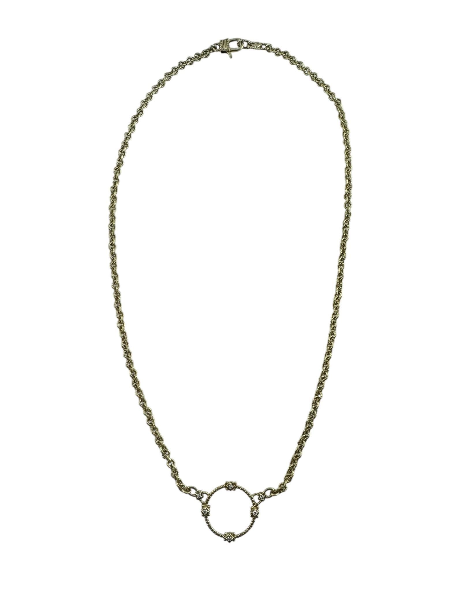 Judith Ripka Collier pendentif CZ en or jaune 14K à cercle ouvert

Ce magnifique collier conçu par Judith Ripka est serti en or jaune 14 carats avec 6 zircons cubiques en guise d'accents.

Le collier est d'une longueur de 17