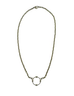 Judith Ripka 14K Yellow Gold Open Circle CZ Pendant Necklace #19729