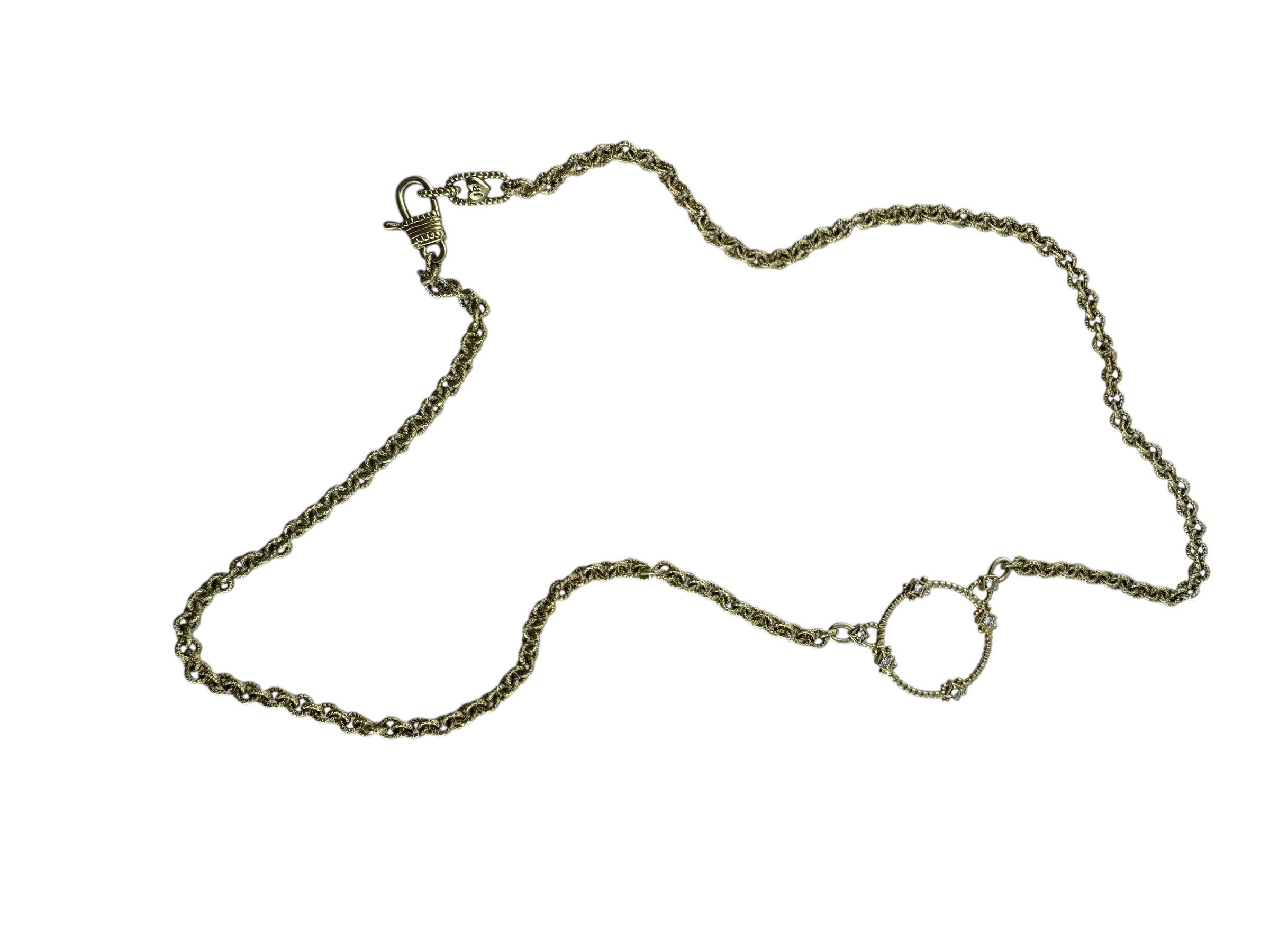 Judith Ripka Collier pendentif CZ en or jaune 14 carats à cercles ouverts n° 19729 Pour femmes en vente