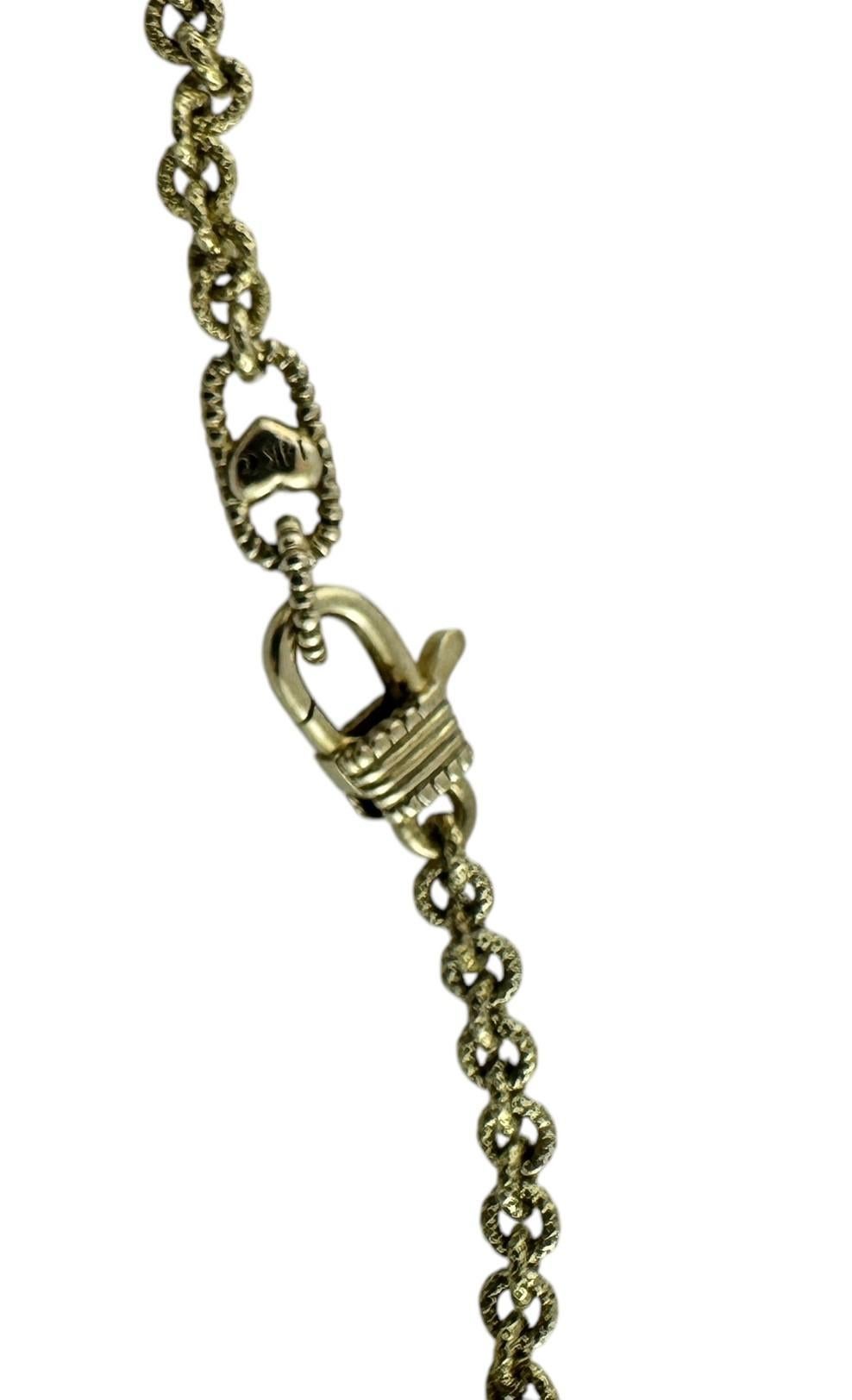 Judith Ripka Collier pendentif CZ en or jaune 14 carats à cercles ouverts n° 19729 en vente 1