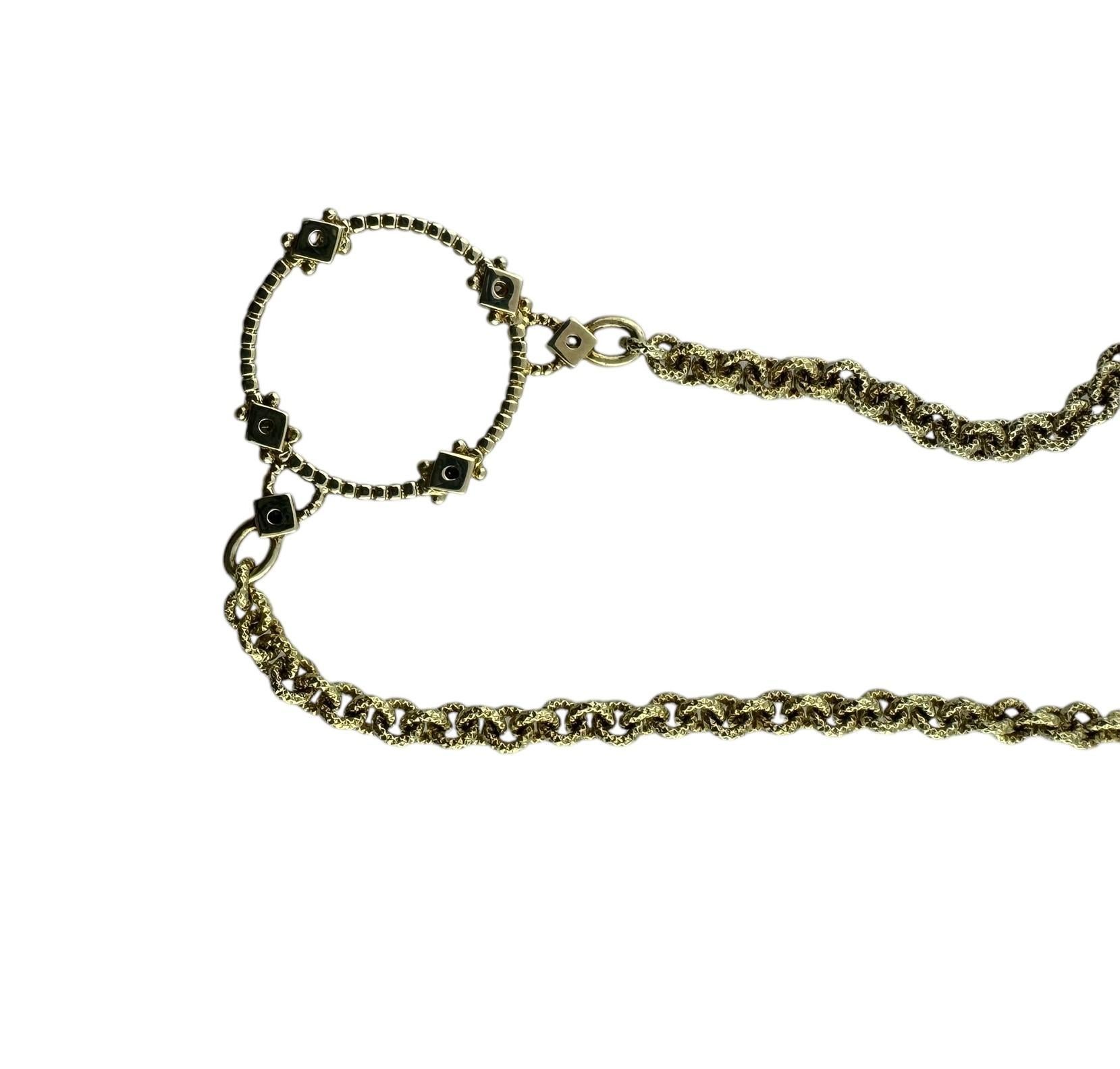 Judith Ripka Collier pendentif CZ en or jaune 14 carats à cercles ouverts n° 19729 en vente 2