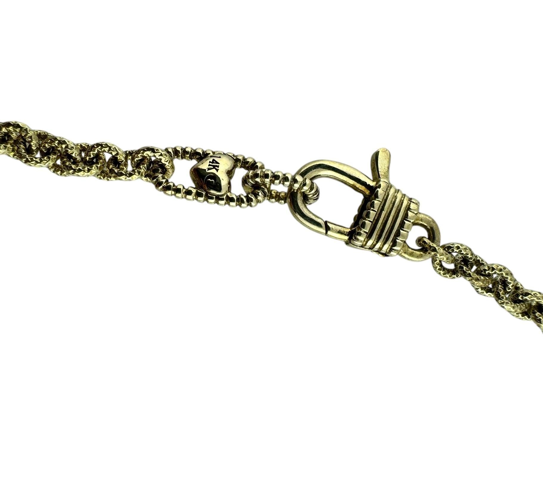 Judith Ripka Collier pendentif CZ en or jaune 14 carats à cercles ouverts n° 19729 en vente 3