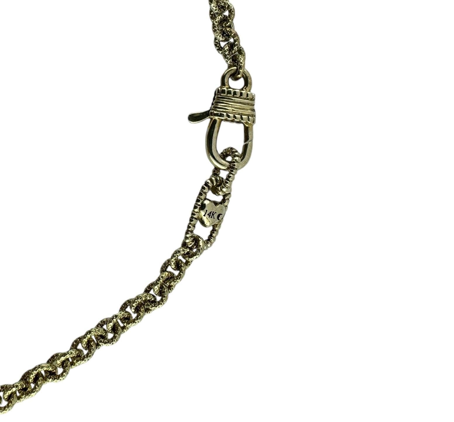 Judith Ripka Collier pendentif CZ en or jaune 14 carats à cercles ouverts n° 19729 en vente 4