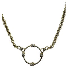 Judith Ripka, collana con ciondolo a forma di cerchio aperto in oro giallo 14K #19729