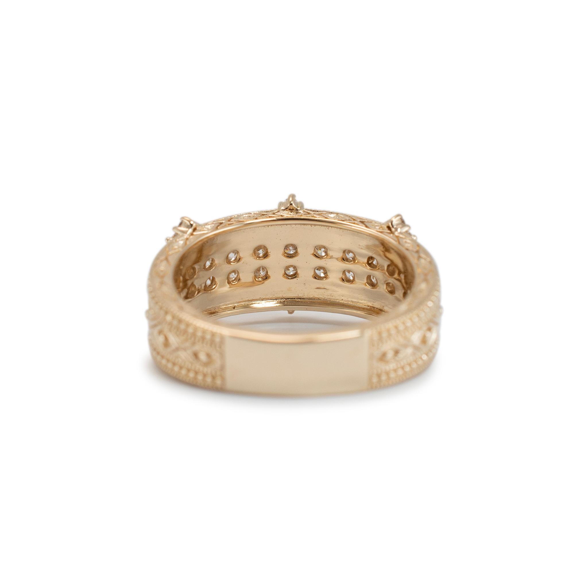 Judith Ripka 14K Yellow Gold Round Cut Brilliant Diamond Band Ring 1