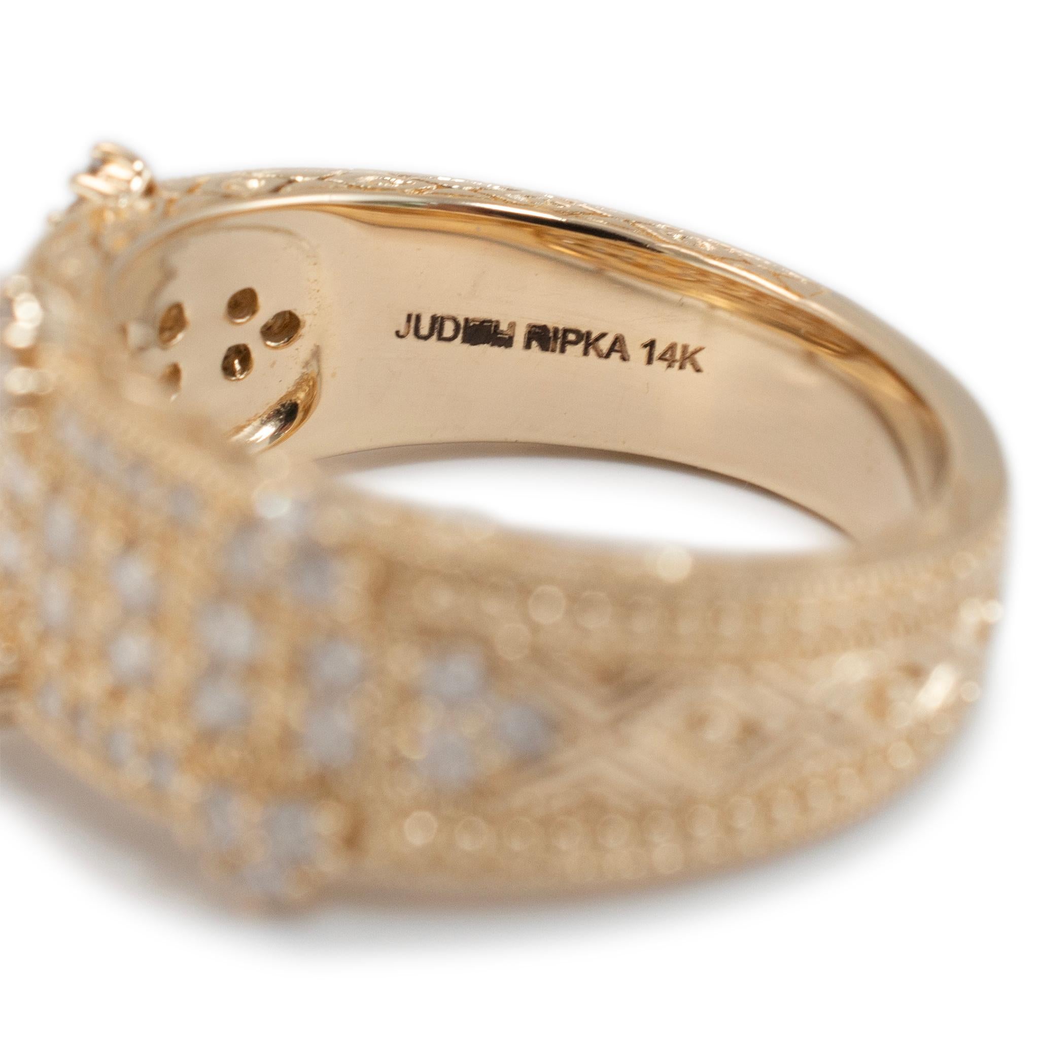Judith Ripka 14K Yellow Gold Round Cut Brilliant Diamond Band Ring 2