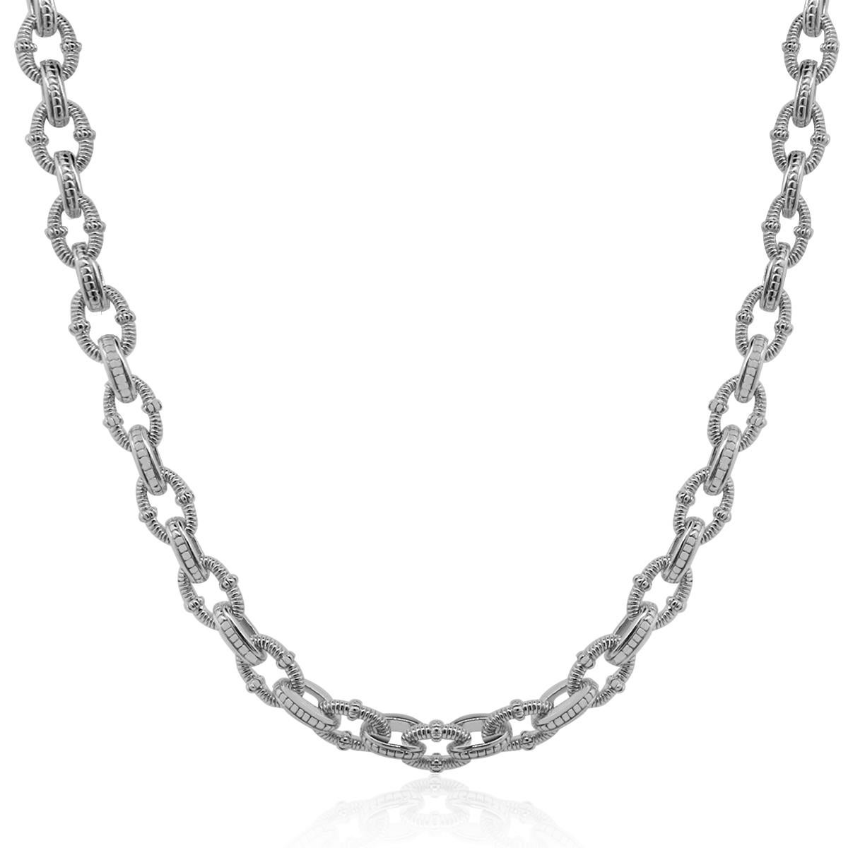 Brand: Judith Ripka
Material: 18k white gold and Sterling Silver
Measurements: 17″ length and 0.33″ width
Clasp: Lobster Clasp
Total Weight: 53.1g (34.1dwt)
SKU: G9301