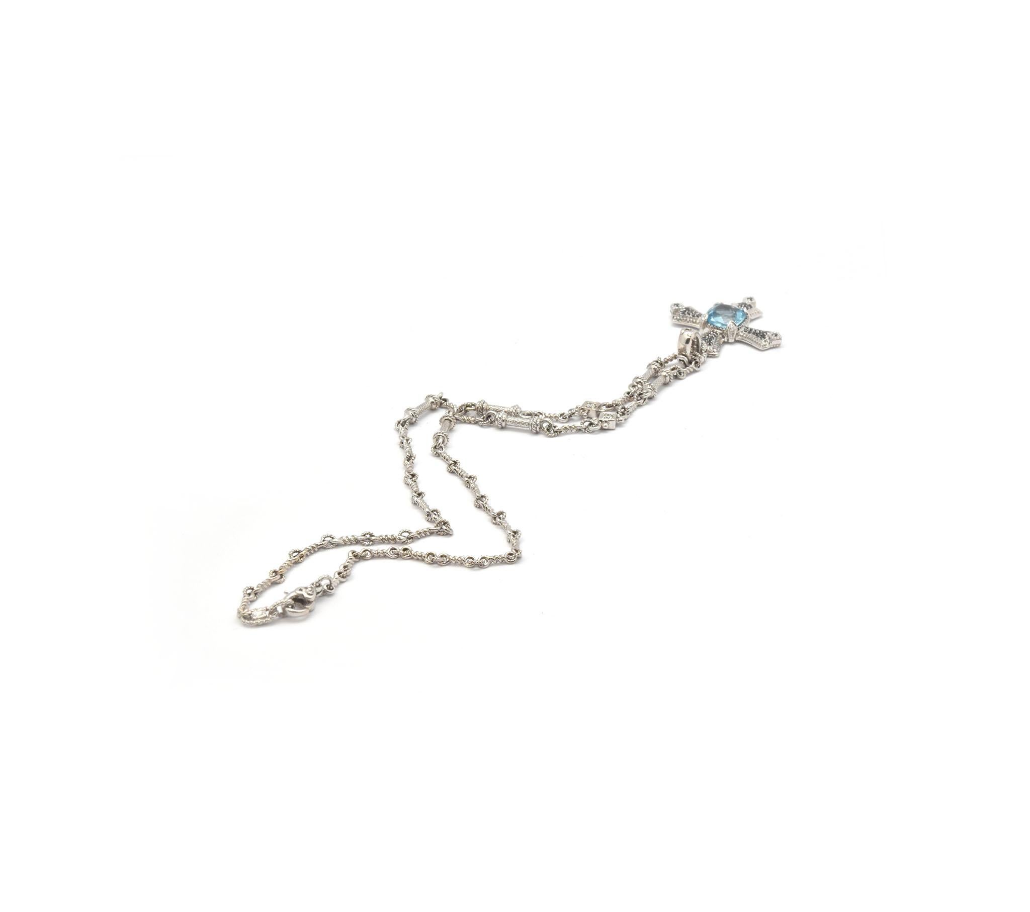 aquamarine cross necklace