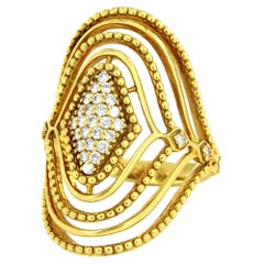 Anello con diamante a cupola Judith Ripka 18 carati Collezione Stella