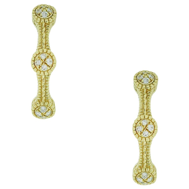 Judith Ripka 18 Karat Yellow Gold 0.50 Carat Diamond Hoop Earrings at  1stDibs