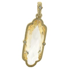 Judith Ripka 18 Karat Yellow Gold Canary Crystal and Diamond Pendant