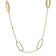 Judith Ripka 18 Karat Yellow Gold Canary Quartz and Diamond Necklace	