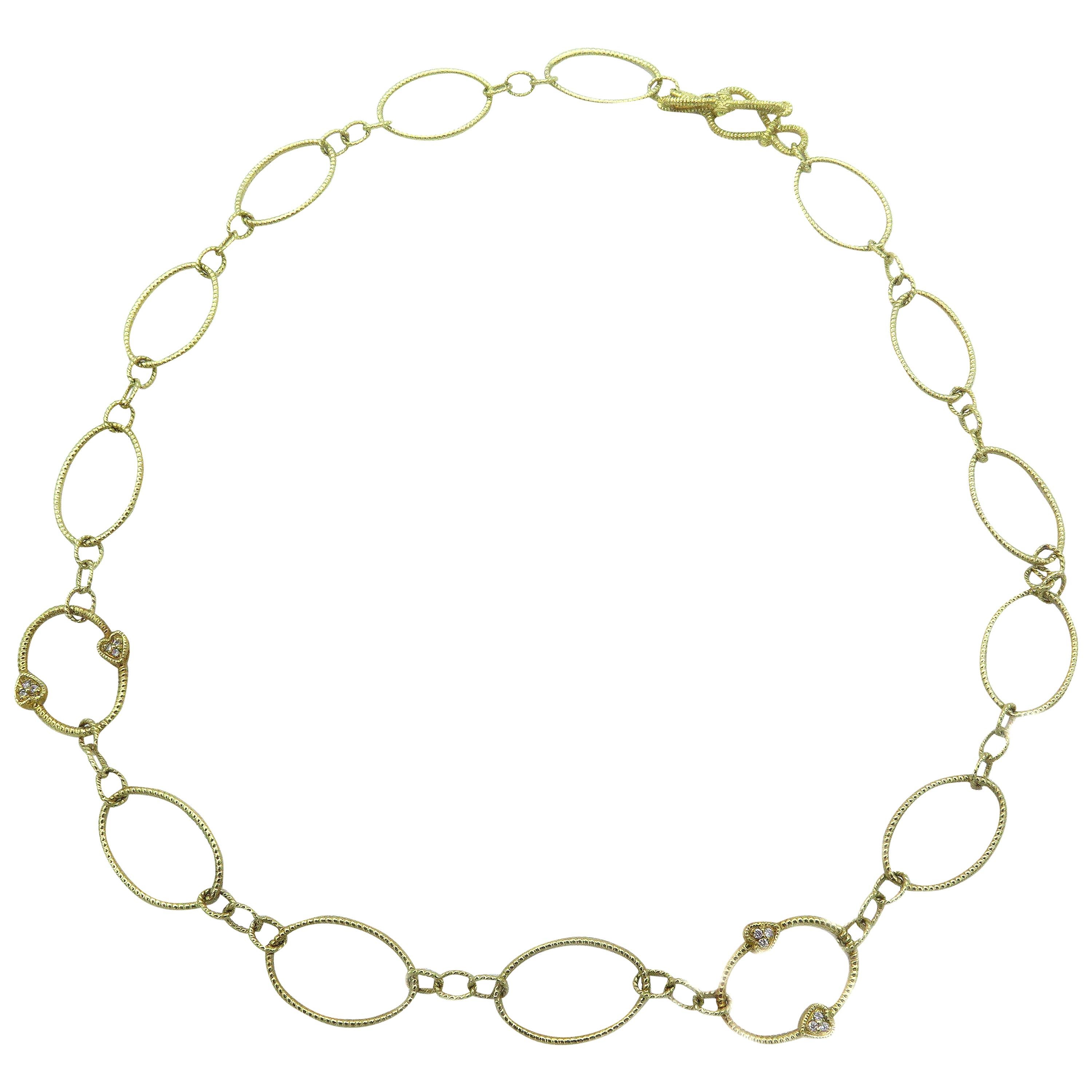 Judith Ripka 18 Karat Yellow Gold Circular Link Necklace