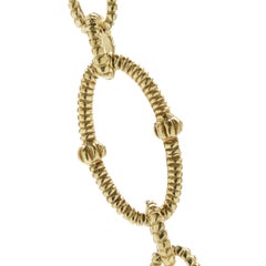 Judith Ripka 18 Karat Yellow Gold Oval Link Chain Necklace
