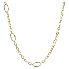Judith Ripka 18 Karat Yellow Gold Oval Link Chain Necklace