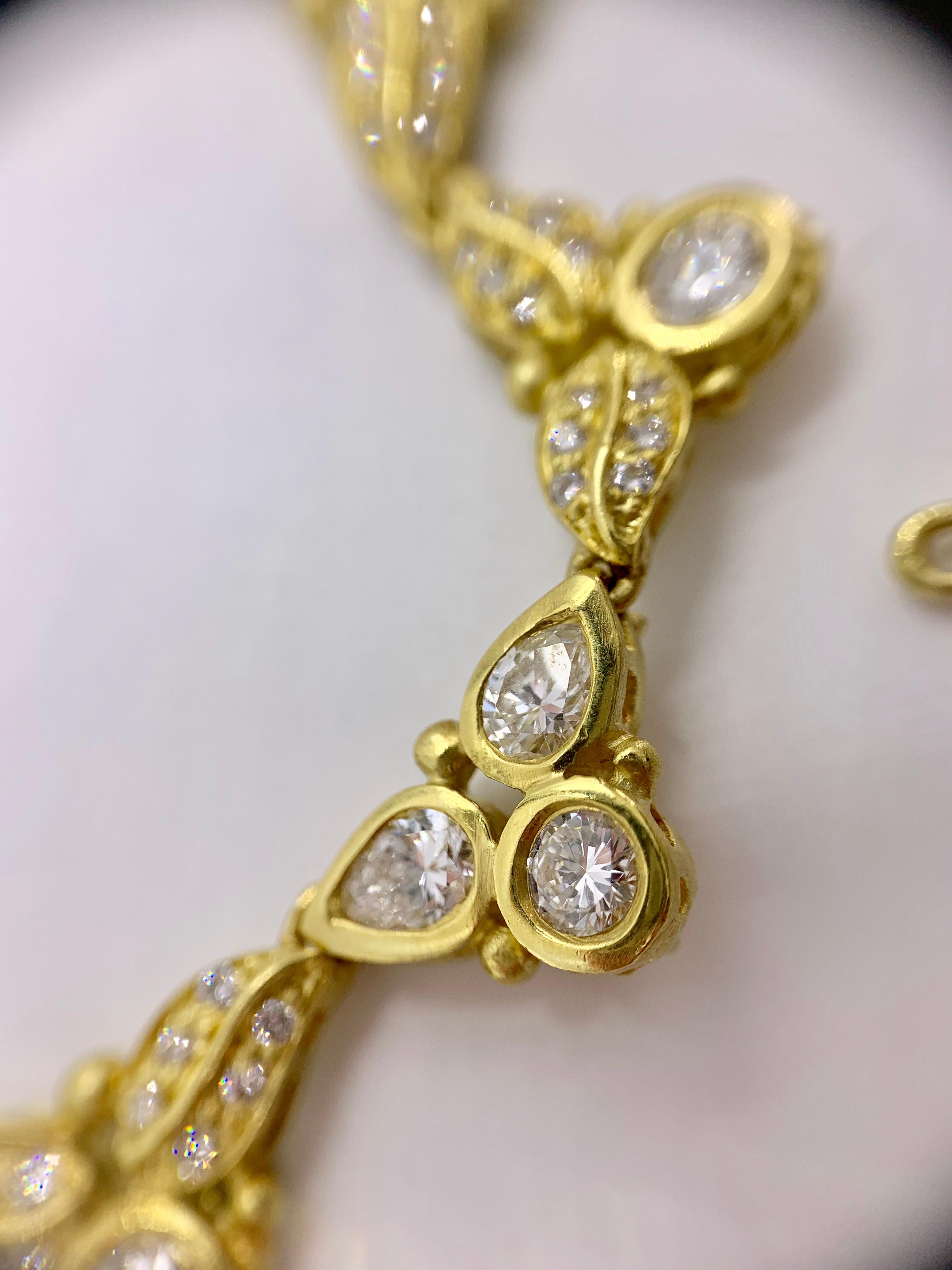Judith Ripka 18 Karat Yellow Gold Victorian Inspired Diamond Necklace 3