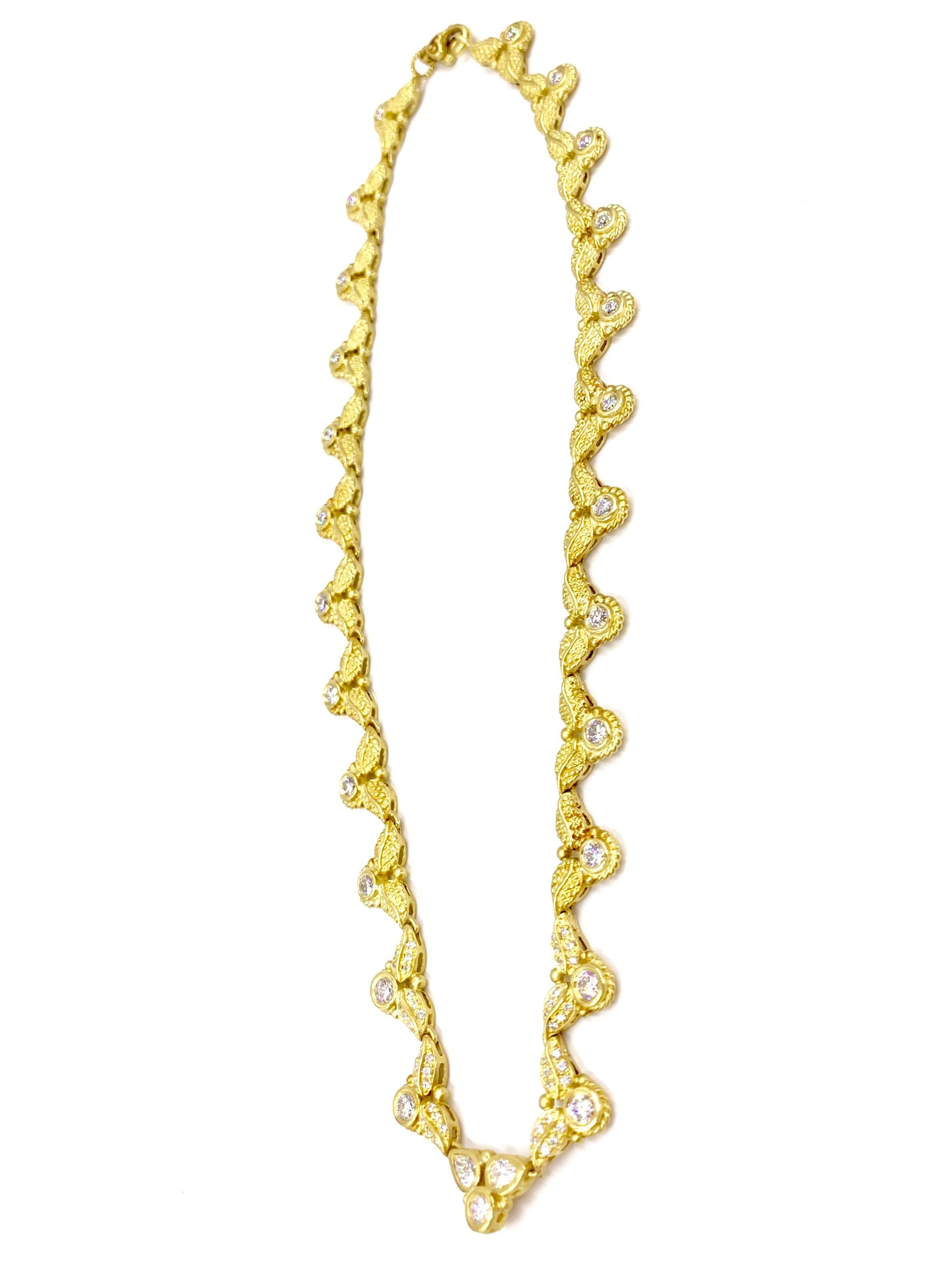 Women's Judith Ripka 18 Karat Yellow Gold Victorian Inspired Diamond Necklace