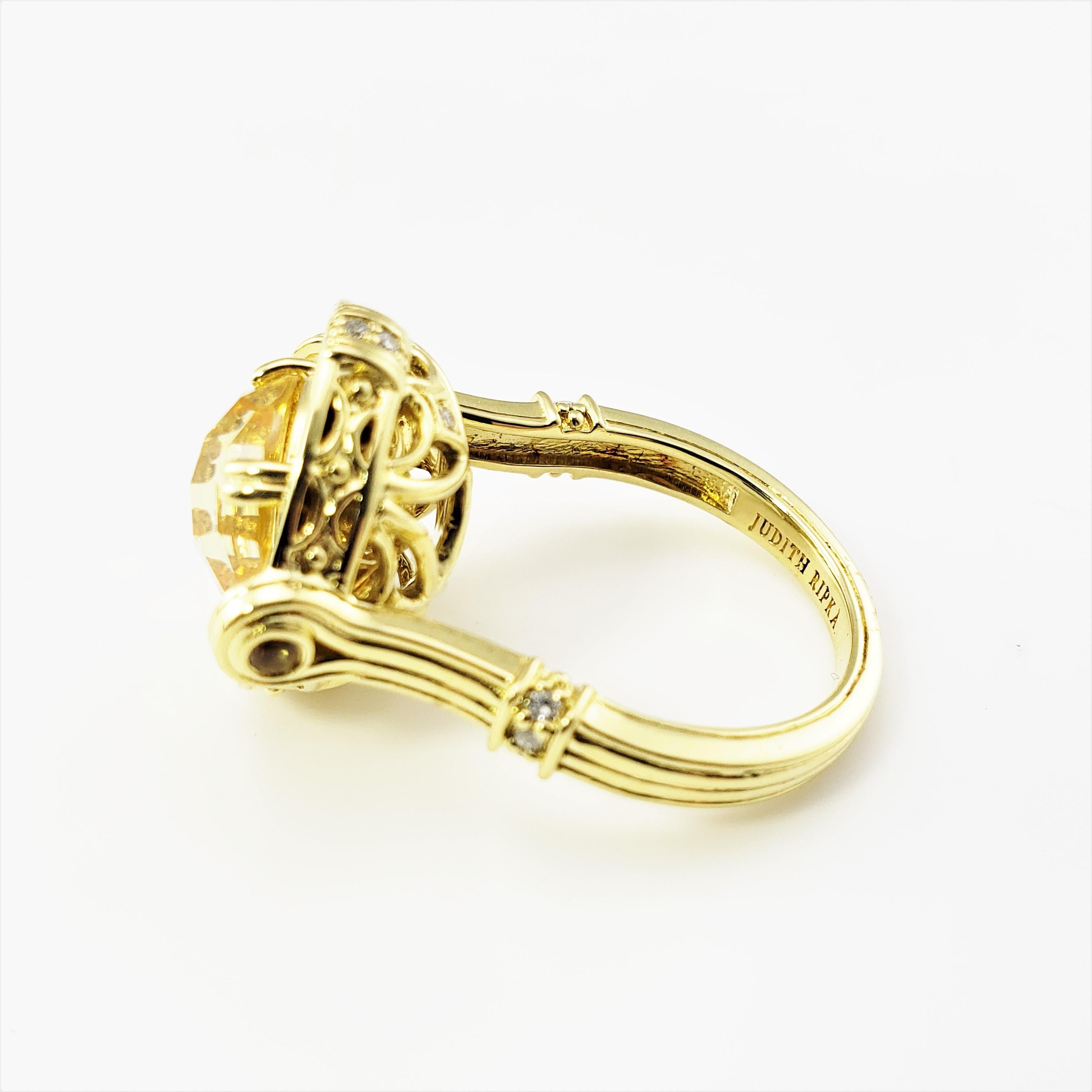 Women's Judith Ripka 18 Karat Yellow Gold Yellow Topaz and Diamond Flip Ring