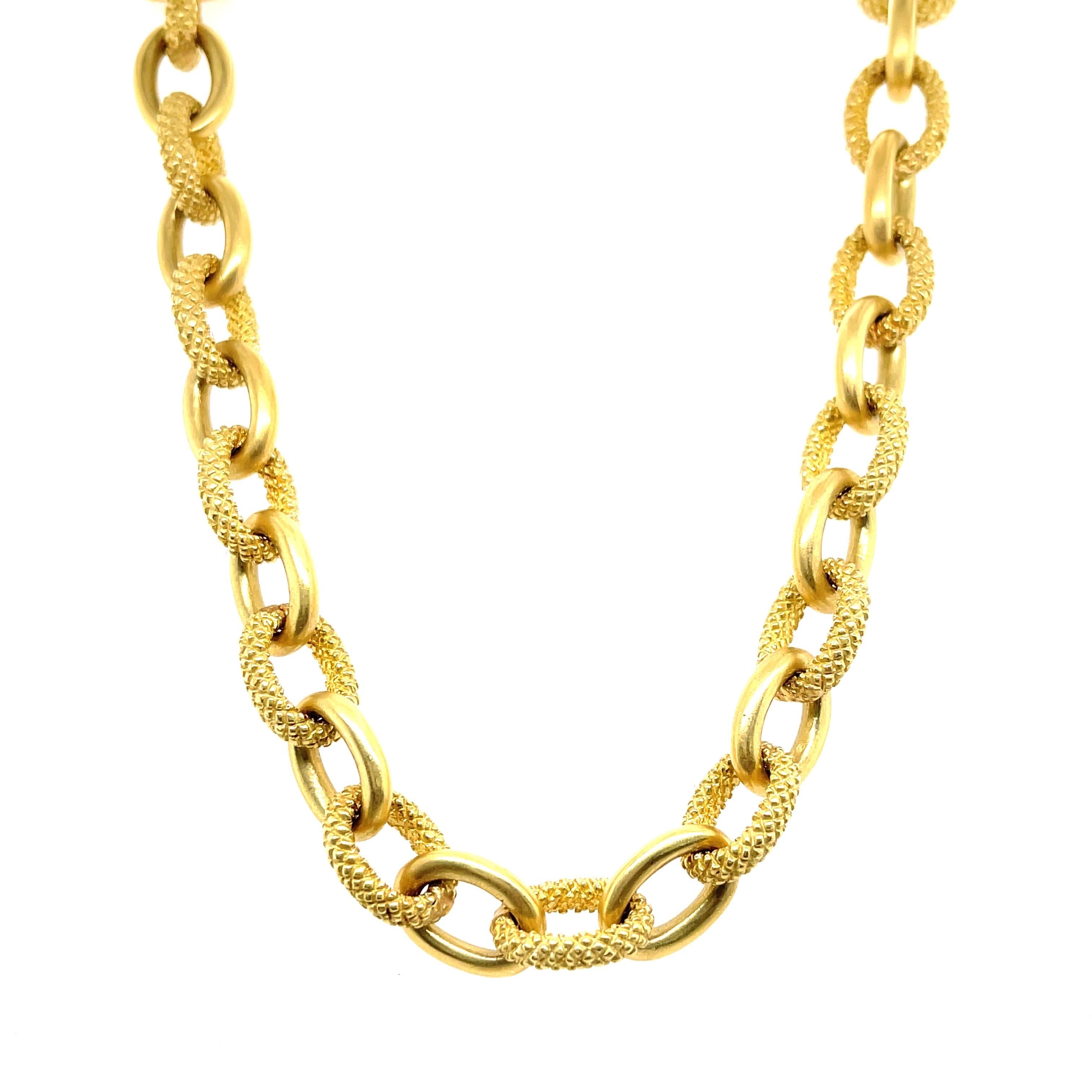 Judith Ripka 18 Karat Gelbgold Gliederhalskette 135,9 Gramm