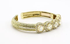 Judith Ripka 18 Karat Diamond and Citrine Bangle Bracelet