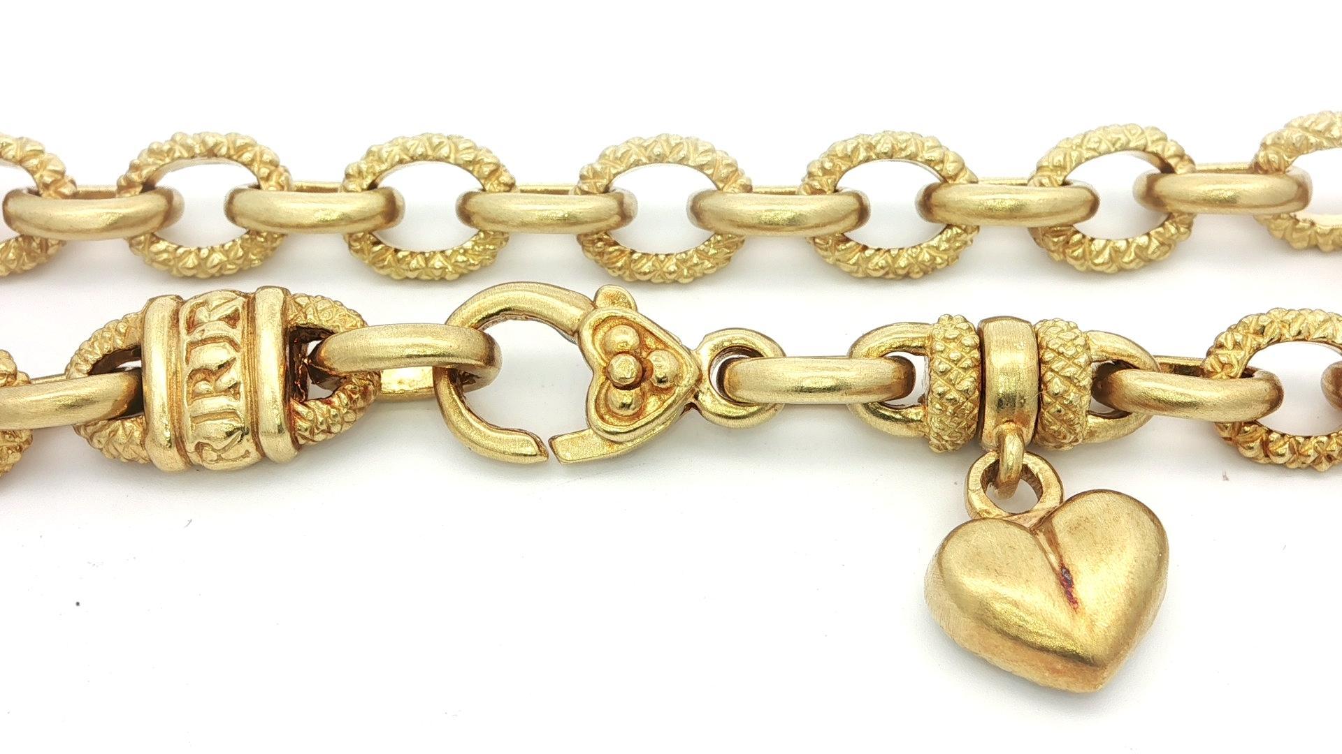 Judith Ripka - Collier à maillons ovales en or 18 carats, 16 pouces, avec diamants en forme de cœur en vente 1