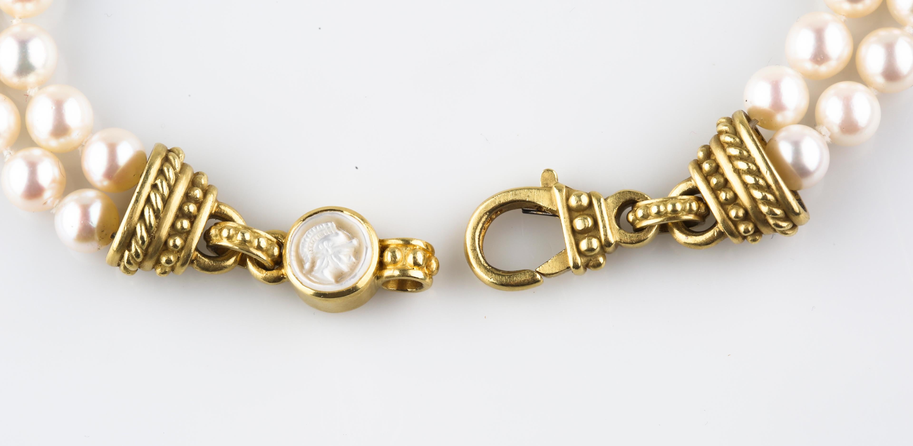 Judith Ripka 18k Gold Diamant Perlen Schmuck Set Halskette Ohrringe Anhänger Brosche im Angebot 8