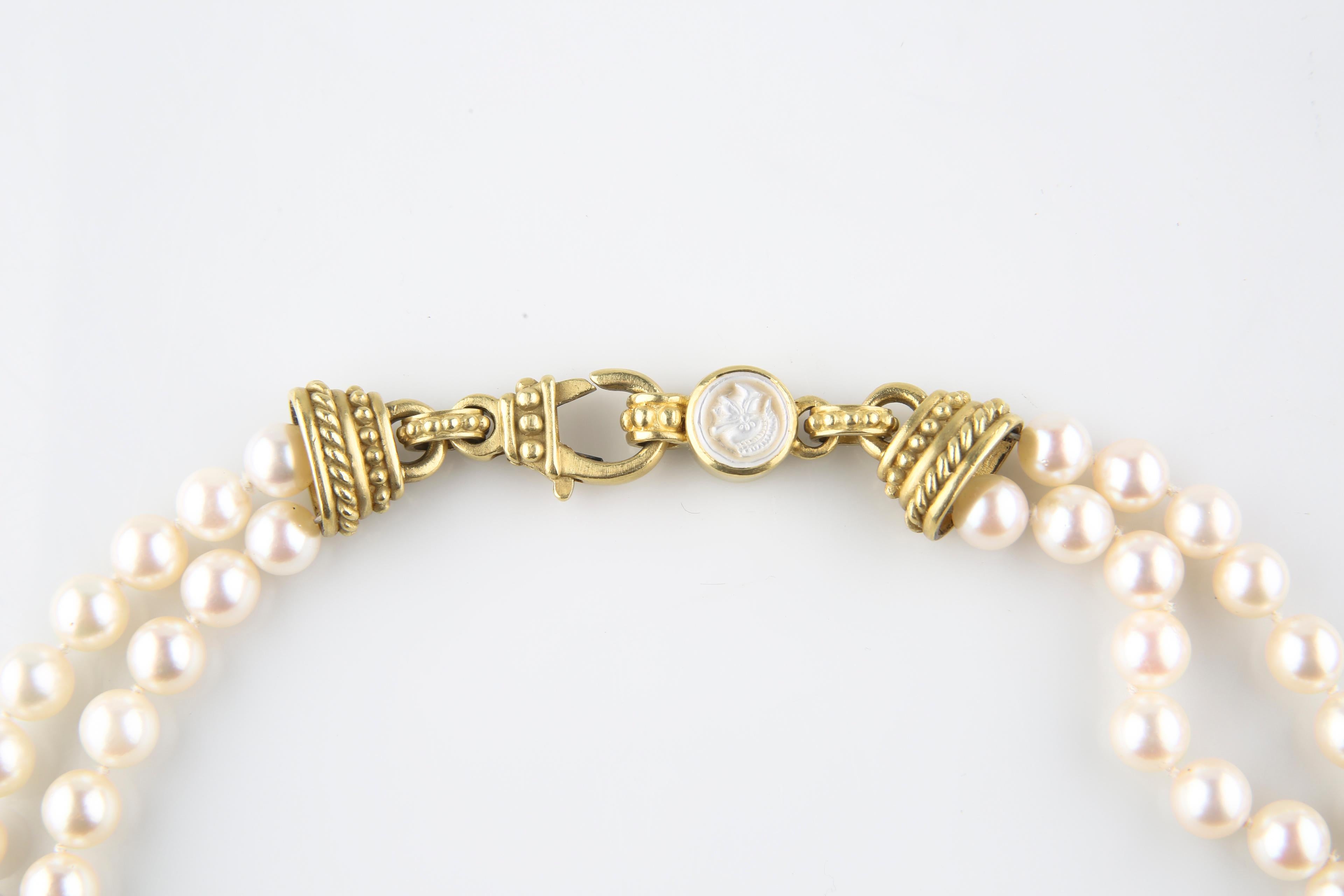 Judith Ripka 18k Gold Diamant Perlen Schmuck Set Halskette Ohrringe Anhänger Brosche im Angebot 10