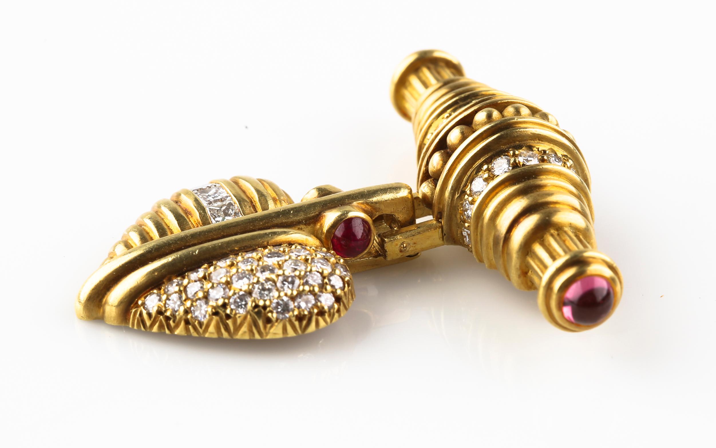 Judith Ripka 18k Gold Diamant Perlen Schmuck Set Halskette Ohrringe Anhänger Brosche (Rundschliff) im Angebot