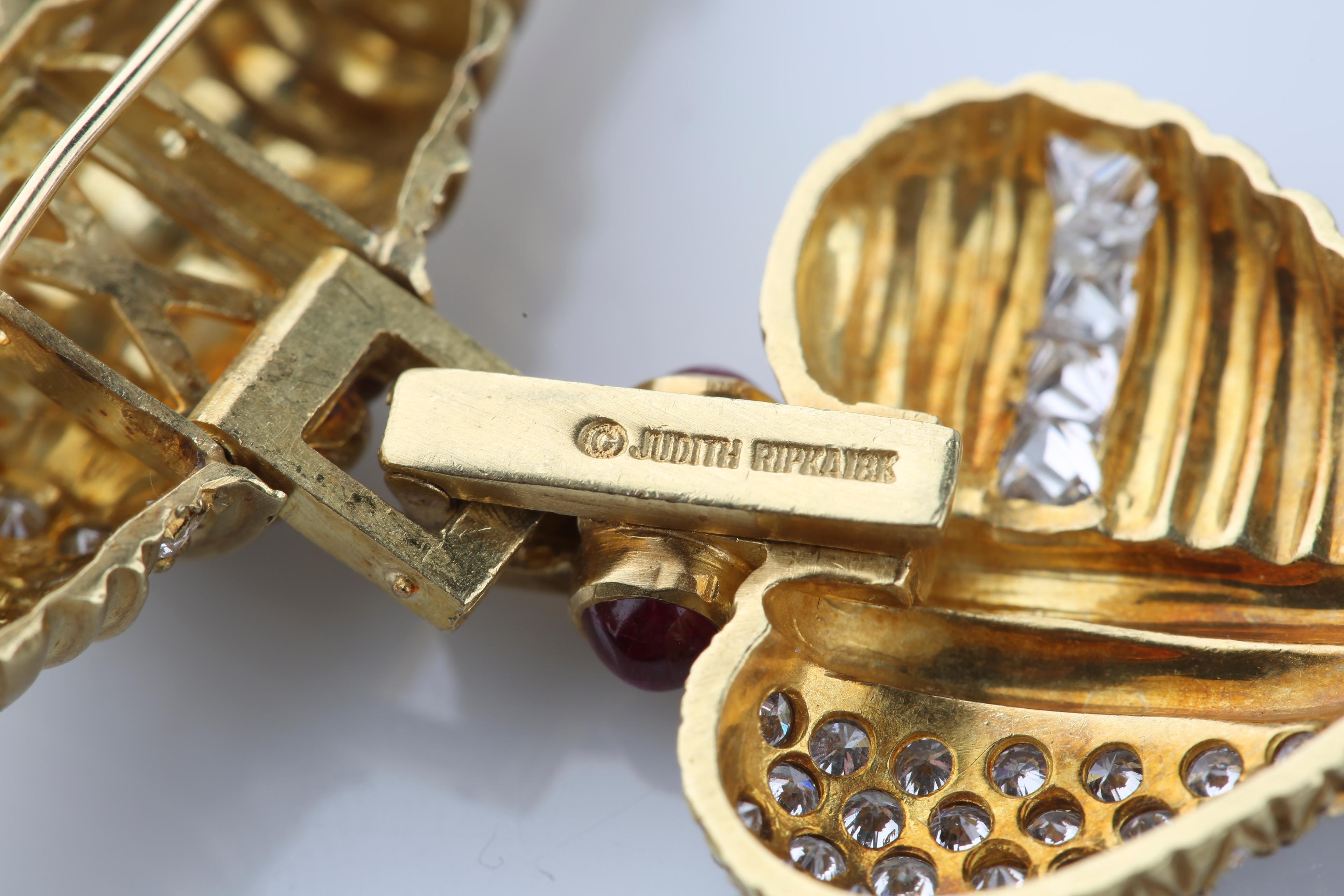 Judith Ripka 18k Gold Diamant Perlen Schmuck Set Halskette Ohrringe Anhänger Brosche im Angebot 2