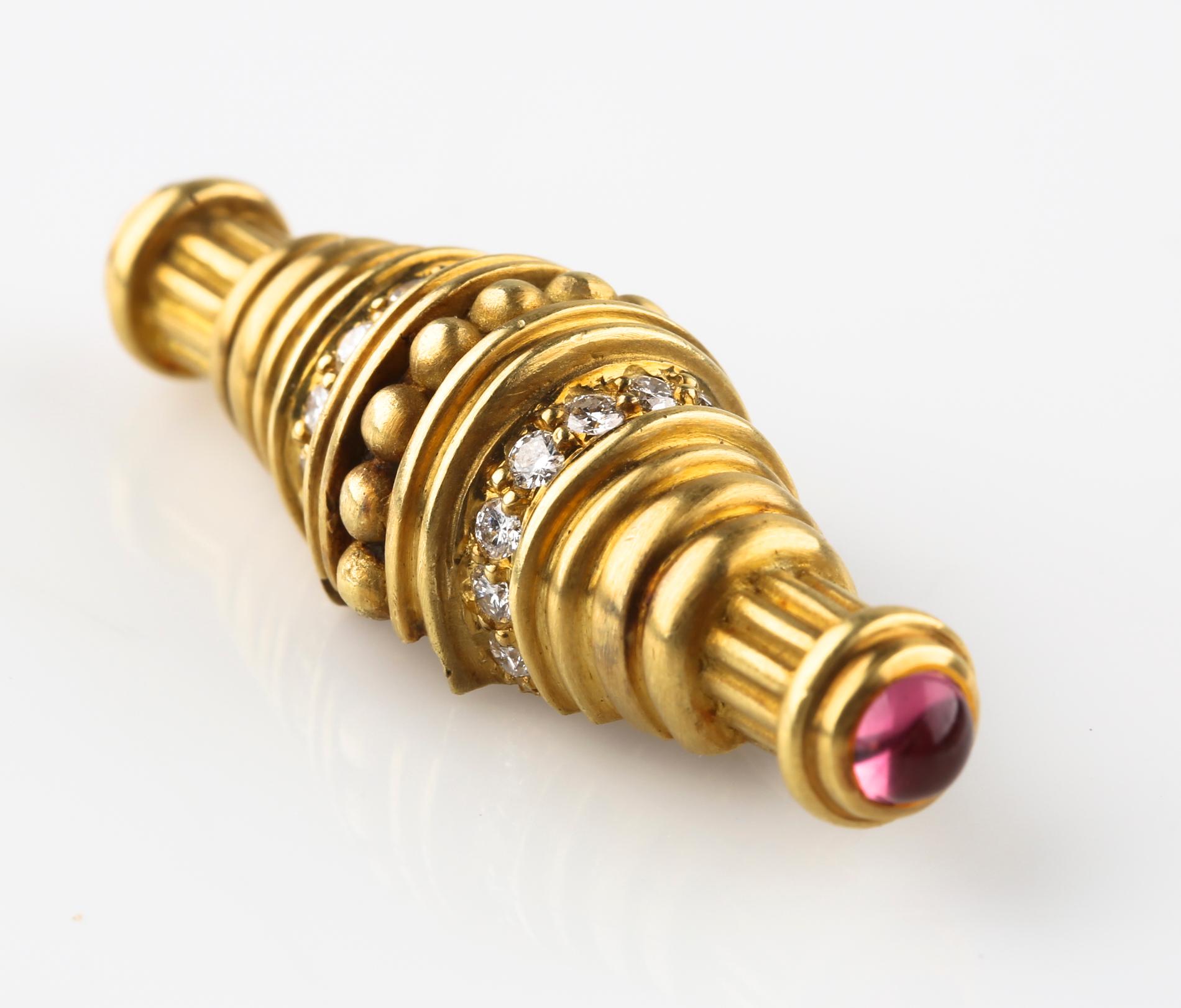Judith Ripka 18k Gold Diamant Perlen Schmuck Set Halskette Ohrringe Anhänger Brosche im Angebot 3