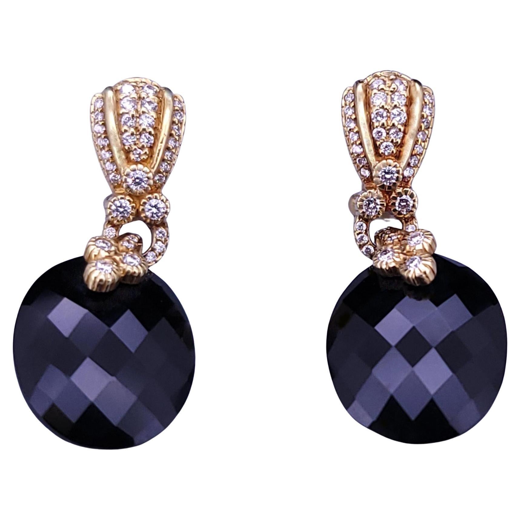 Orecchini a goccia in onice e diamanti 18 carati di Judith Ripka