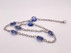 Judith Ripka 50 CT Sapphire Diamond 18K White Gold Necklace Choker