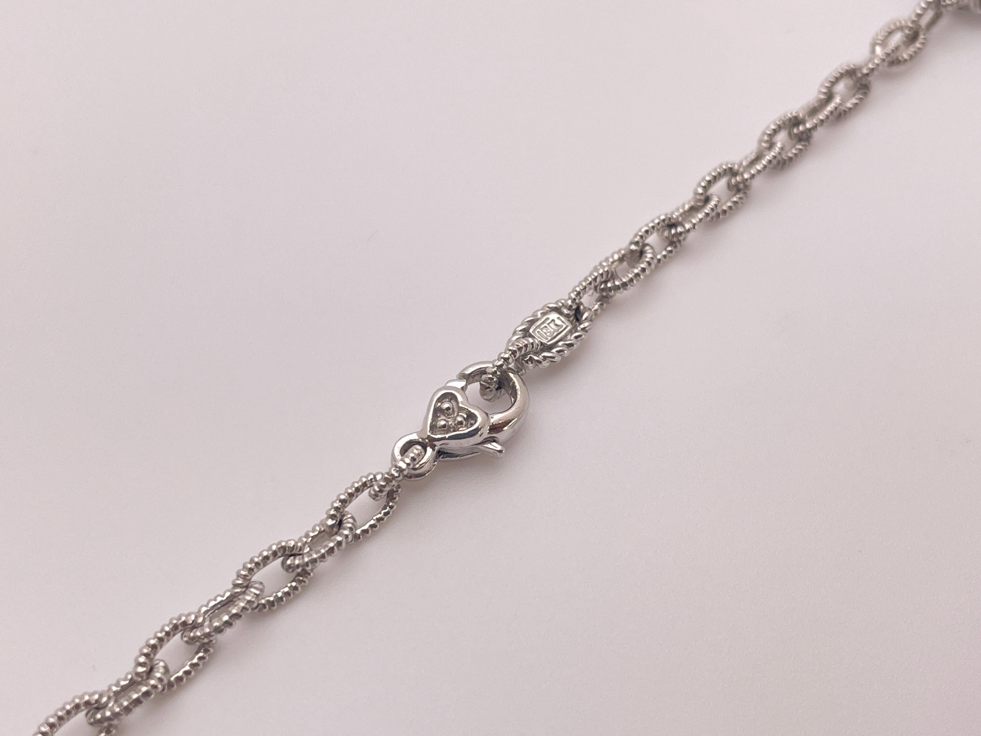 Judith Ripka Gargantilla Collar Link Zafiro Diamante Oro Blanco 18K en venta 4