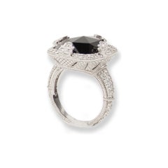 Judith Ripka 18k White Gold Diamond&Onyx Ring