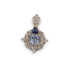 Judith Ripka 18k White Gold Diamond & Quartz & Sapphire Earrings